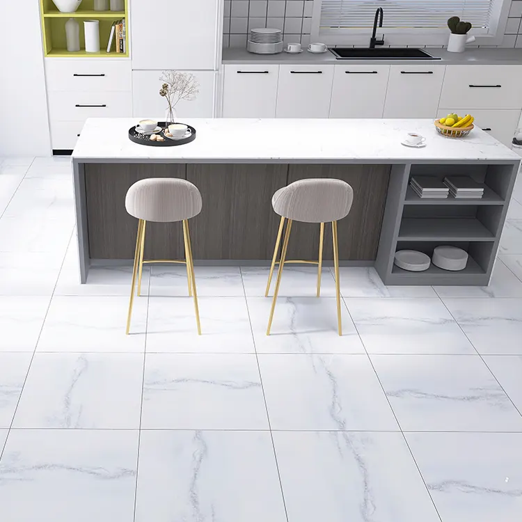 Carrara White Porcelain Floor Tile 600x600mm