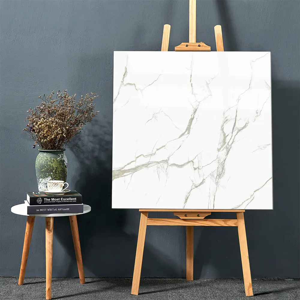 Stone-Look Polished Porcelain Floor Tile 600x600mm