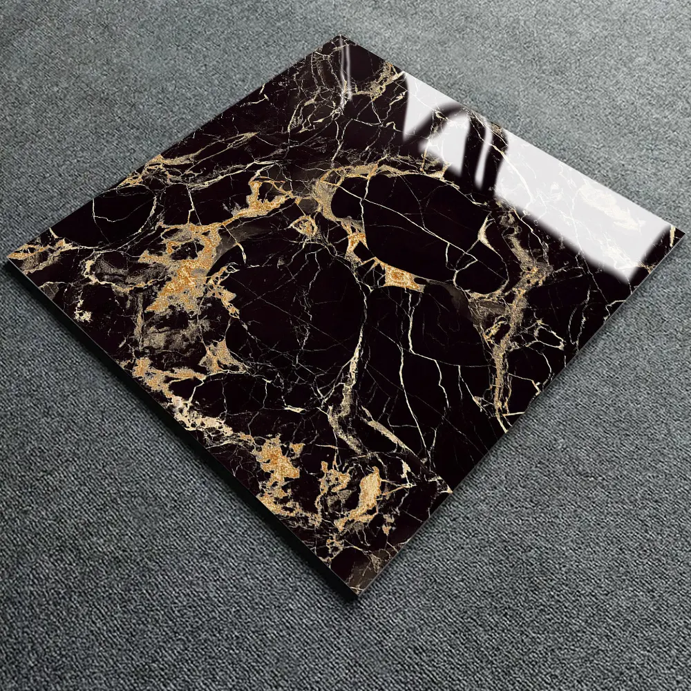 Non-Slip Stone-Look Gold Porcelain Floor Tile 600x600mm