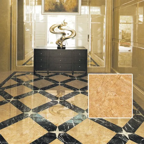 Marble-Look Glossy Porcelain Floor Tile 600x600mm