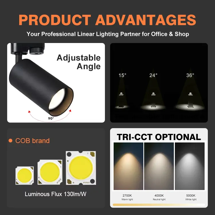 Adjustable Aluminum LED Track Spotlight