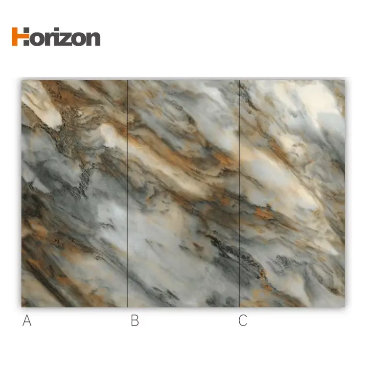 Marble-Look Green Sintered Stone Slab 3200x1600mm