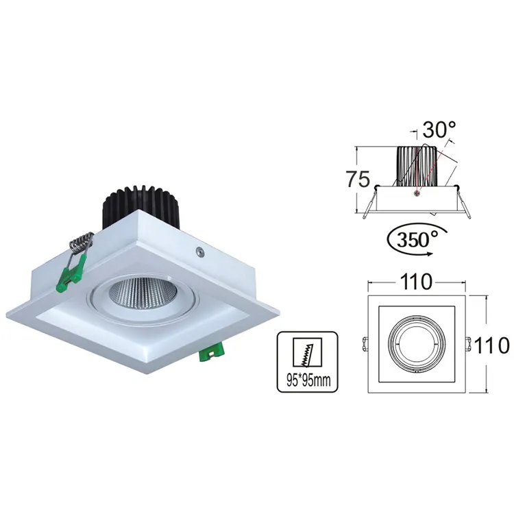 Anti-Glare Recessed Aluminum LED Downlight 6-15W
