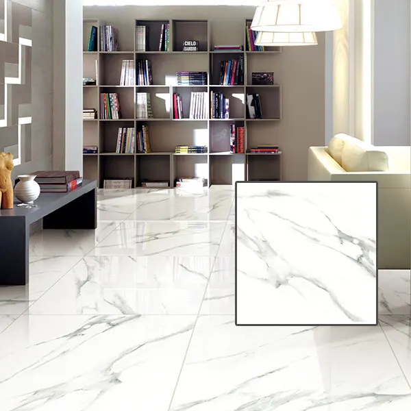 White Glazed Porcelain Floor Tile 600x600mm