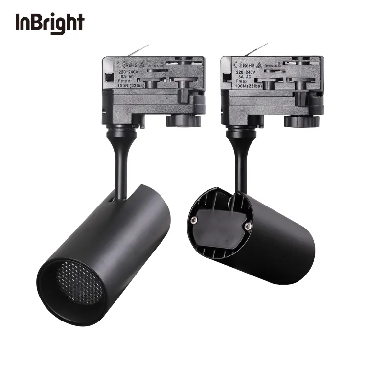 Adjustable Dimmable Aluminum COB LED Track Grille Spotlight 12-36W