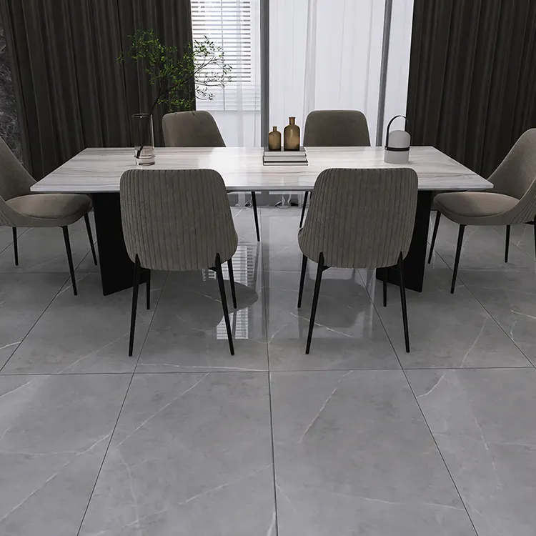 Non-Slip Marble-Look Polished Porcelain Floor Tile 600x1200mm