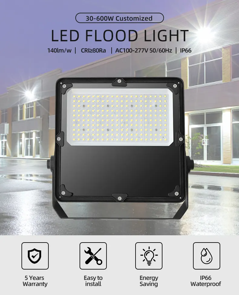 Aluminum LED Floodlight 10-1000W IP66
