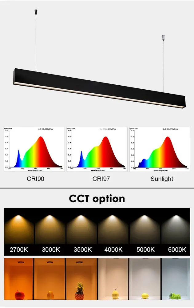 Adjustable Smart Aluminum Linear LED Light Fixture 192-840W