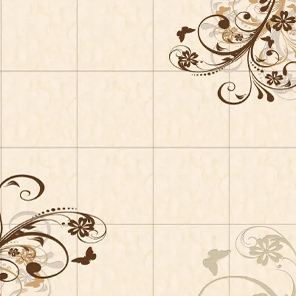 Floral-Pattern Ceramic Wall Tile 600x600mm