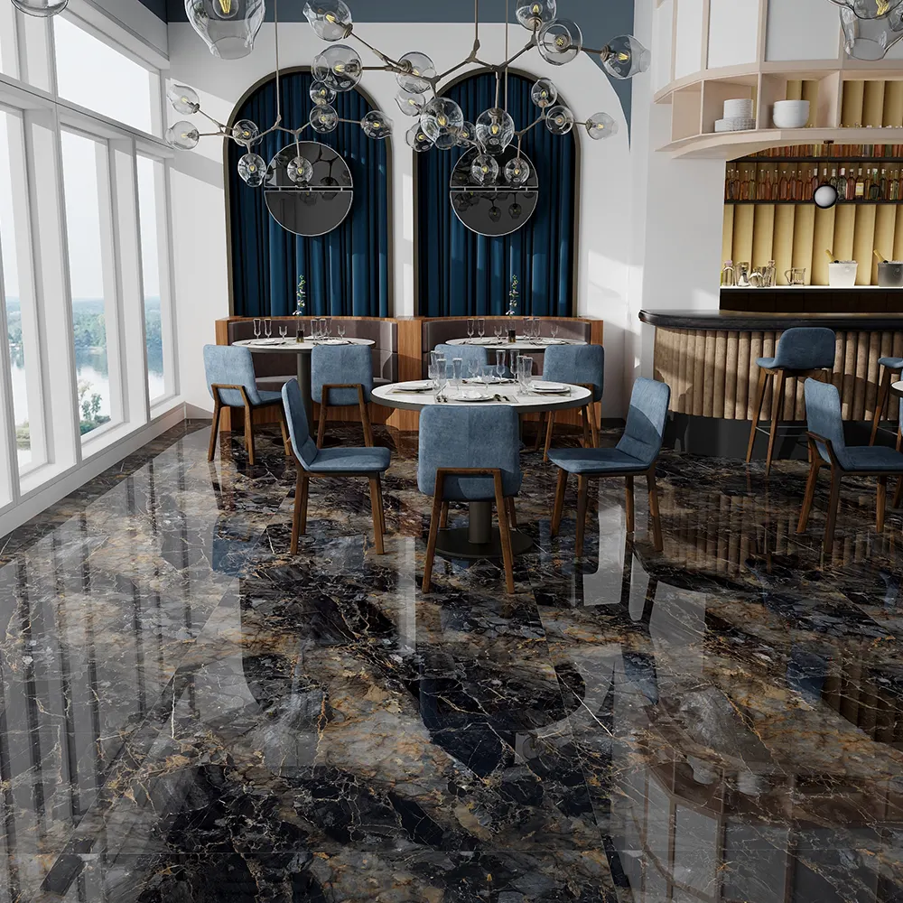 Non-Slip Stone-Look Polished Porcelain Wall And Floor Tile 600x1200mm