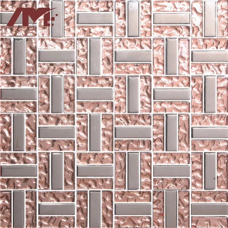 Gold Glass Mosaic Tile 5mm Thick For Interior Use