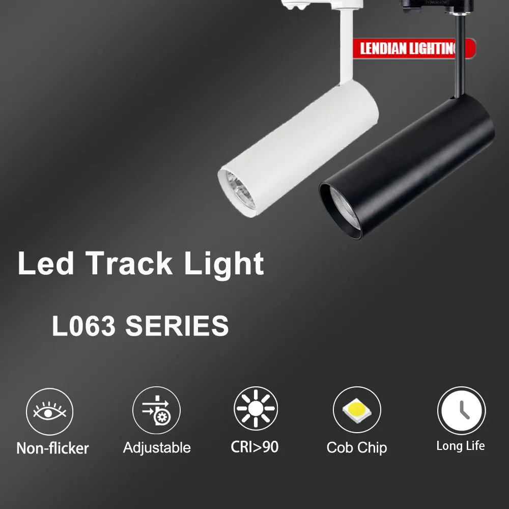 Surface-Mounted Aluminum LED Track Spotlight 10-40W for 3-Wire Track 2700-6000K