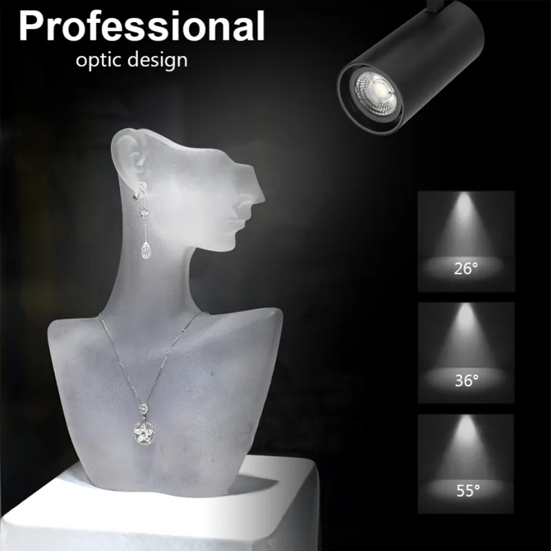 Adjustable Zoomable Aluminum Magnetic COB LED Track Spotlight 20-40W