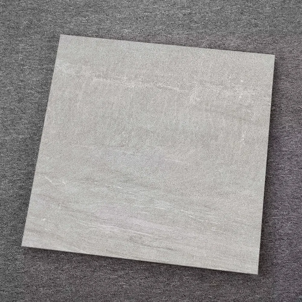 Non-Slip Stone-Look Light Gray Matte Porcelain Floor Tile 600x600mm