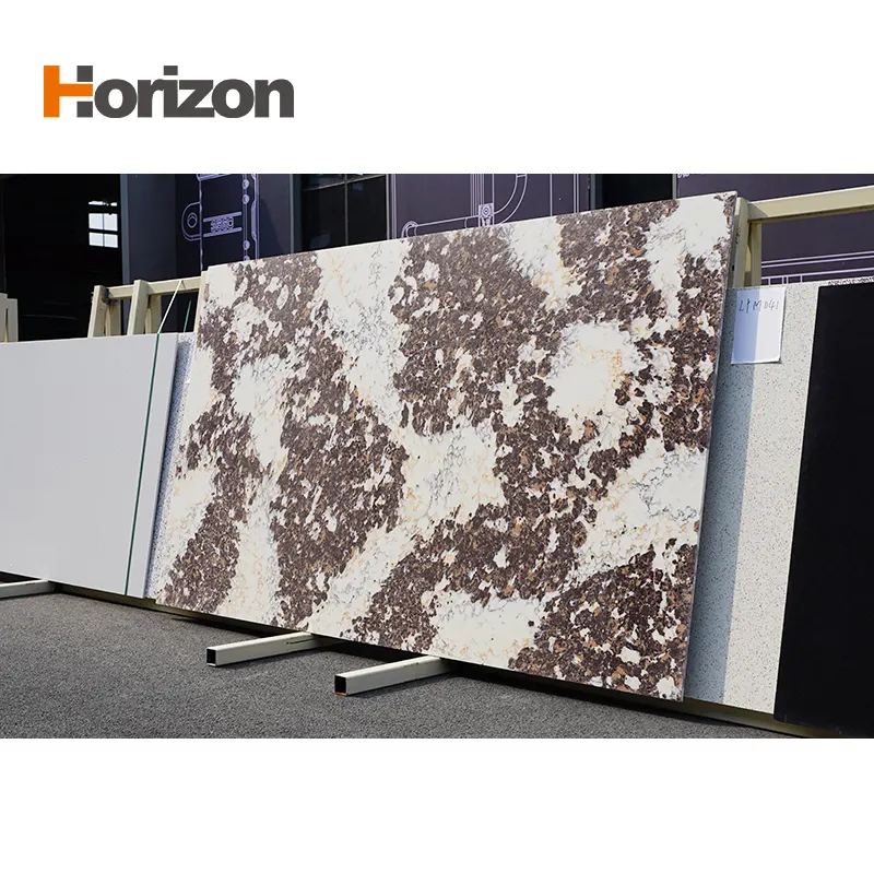 Jade-Look White/Gold Engineered Quartz Slab 3200x1600mm