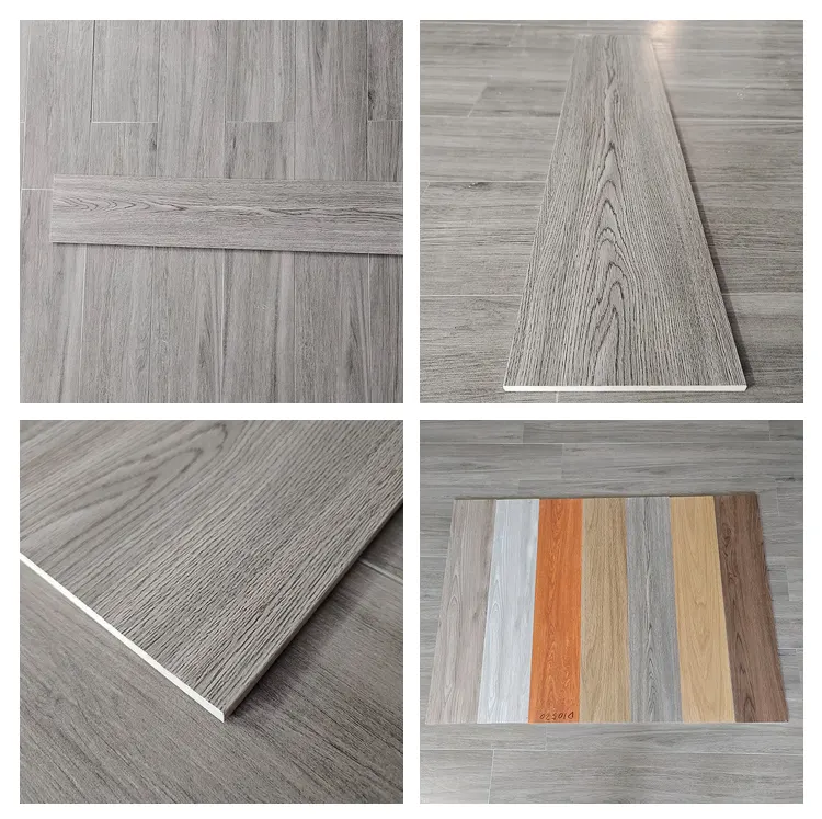 Non-Slip Wood-Look Gray Ceramic Floor Tile 150x800mm