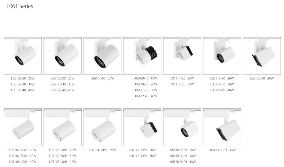Adjustable Dimmable Aluminum LED Track Spotlight 15-40W 85-265V