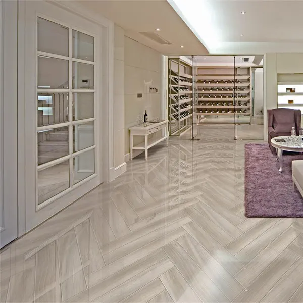 Wood-Look Polished Porcelain Floor Tile 600x600mm