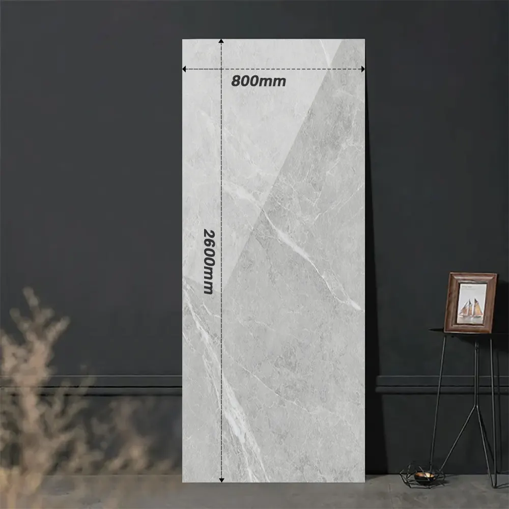 Marble-Look Gray Ceramic Wall And Floor Tile 800x2600mm
