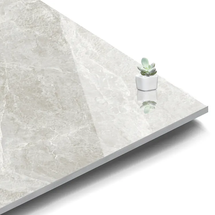 Non-Slip Marble-Look Gray Polished Porcelain Floor Tile 1500x750mm