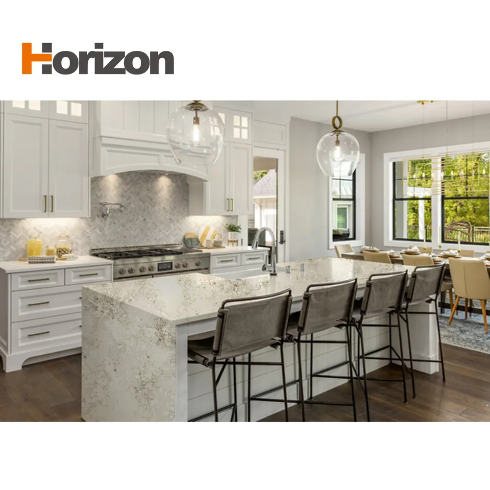 White Polished Engineered Quartz Slab