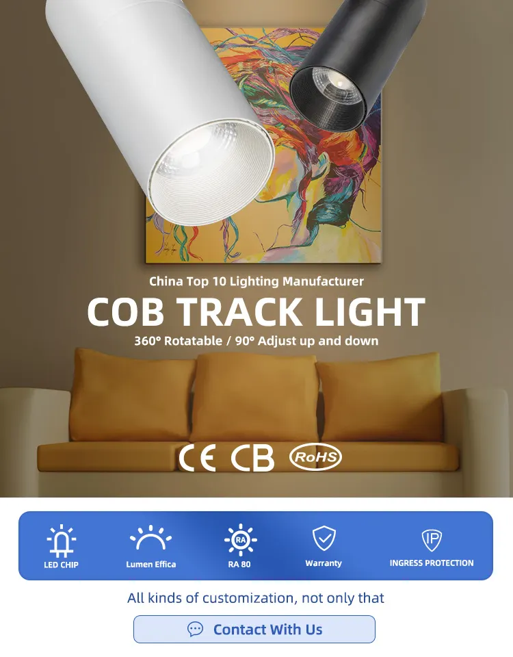 Adjustable Slim Aluminum Magnetic LED Track Spotlight 15W 48V