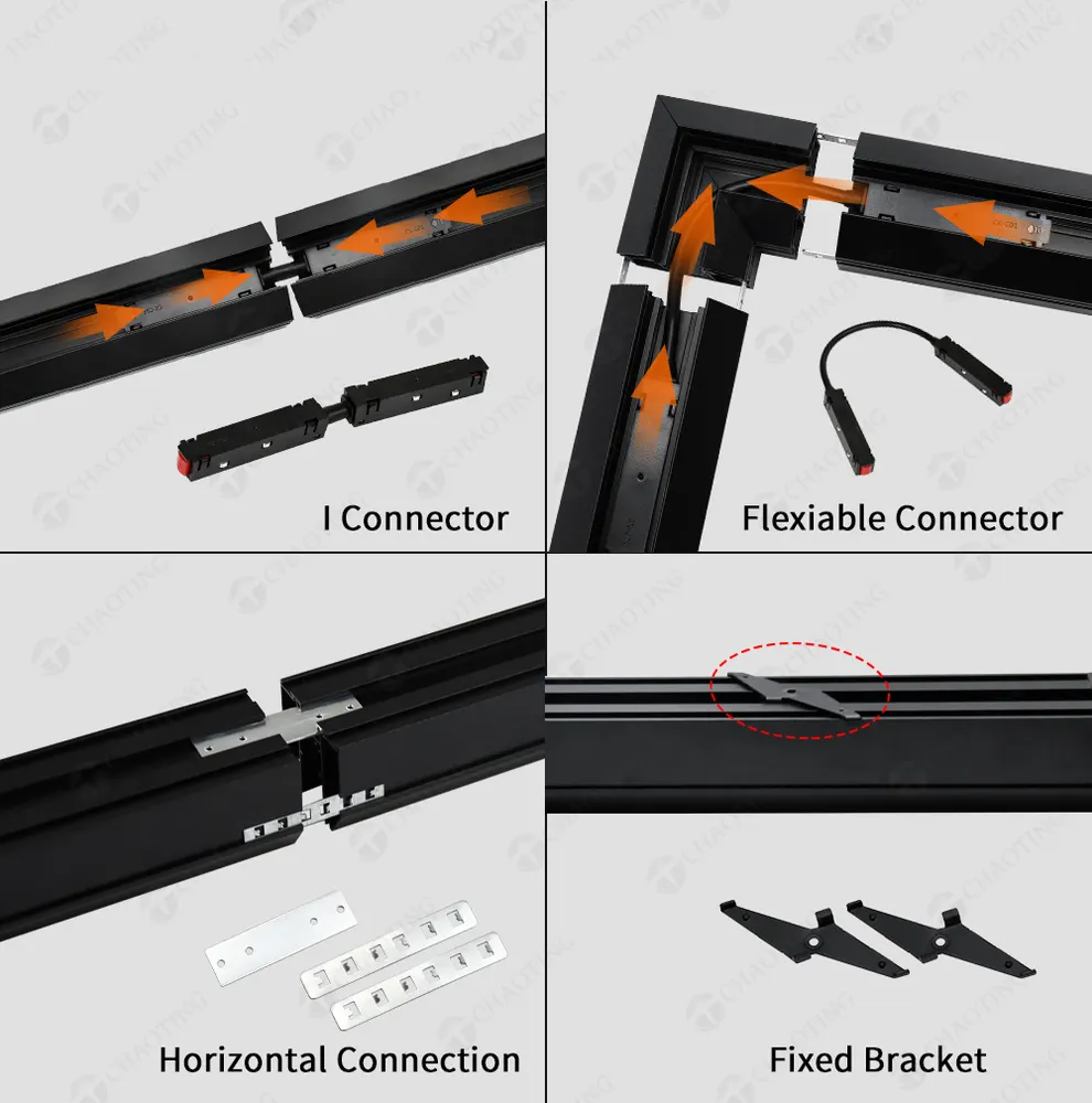 Aluminum Magnetic LED Track Lighting System 6-40W 48V