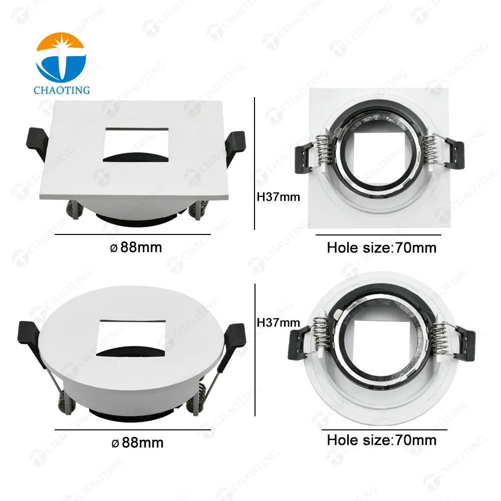 Aluminum Downlight Housing Black/White MR16