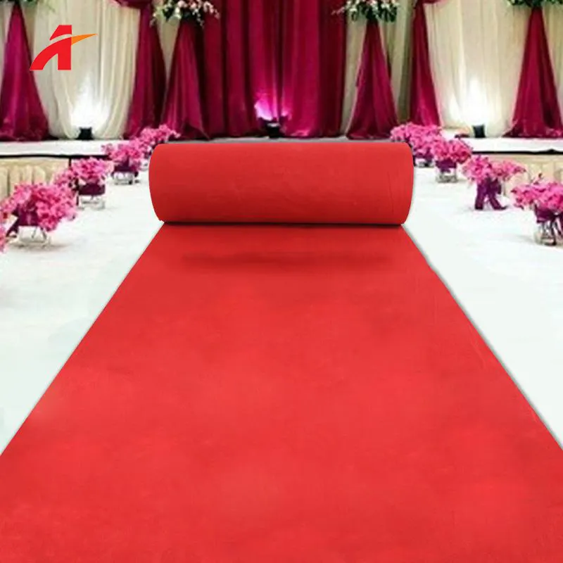 Red Polyester Carpet Roll With Latex Backing