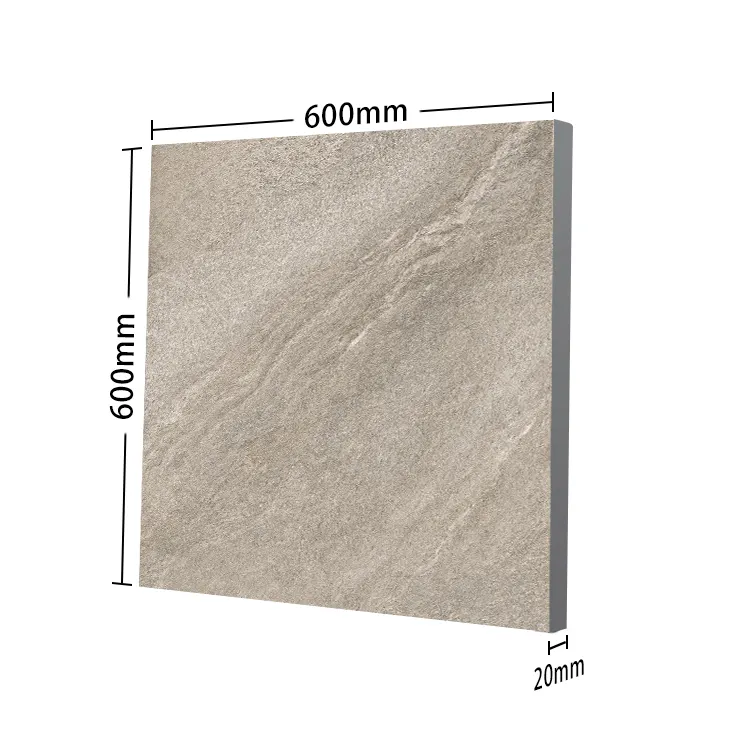 Non-Slip Stone-Look Porcelain Swimming Pool Tile 600x600mm product sample