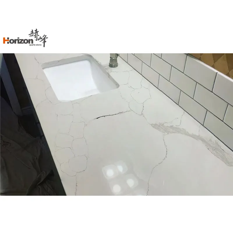 Calacatta White Engineered Quartz Slab 3200x1600mm