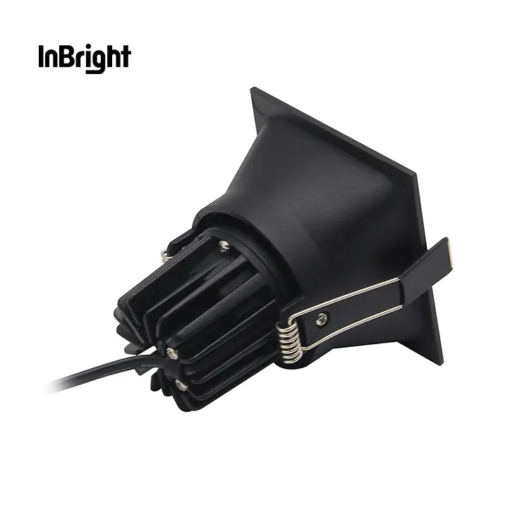 Adjustable Square Aluminum LED Downlight Black 8/15W IP65