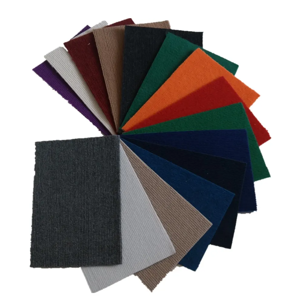 Non-Slip Nonwoven Needle-Punched Ribbed Carpet Roll 2-6mm Thick