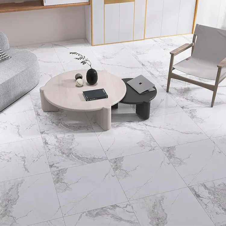 Stone-Look Polished Porcelain Floor Tile 600x600mm