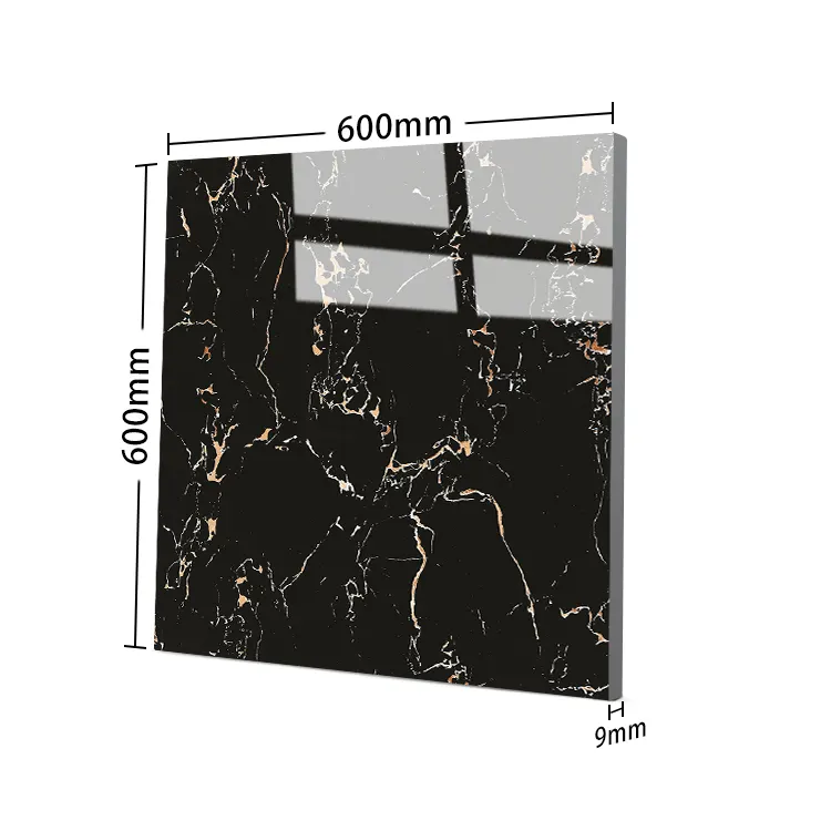 Marble-Look Polished Porcelain Floor Tile 600x600mm
