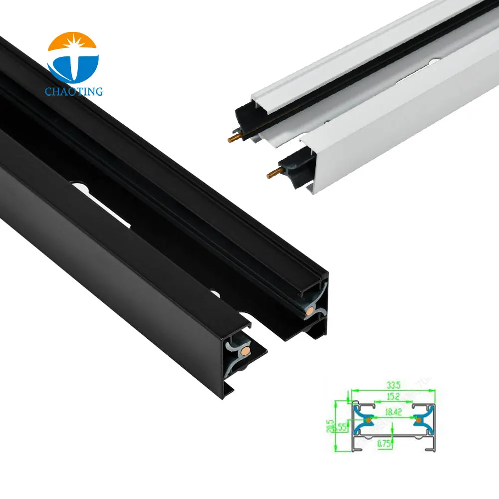 Aluminum Lighting Track Rail White 2-Wire