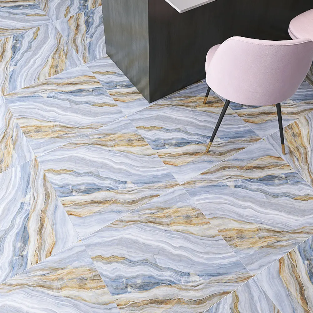 Stone-Look Polished Porcelain Floor Tile 600x600mm