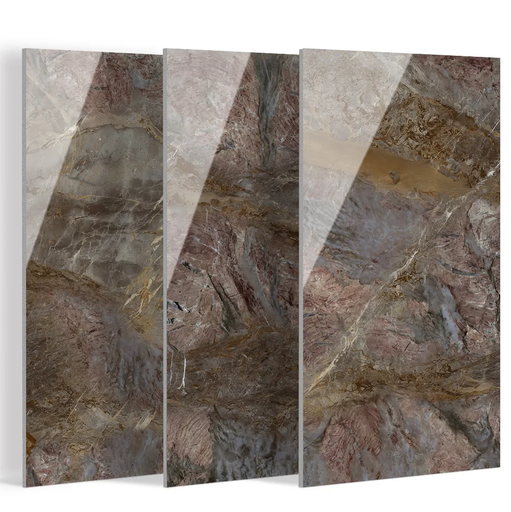Marble-Look Glossy Porcelain Floor Tile 600x1200mm