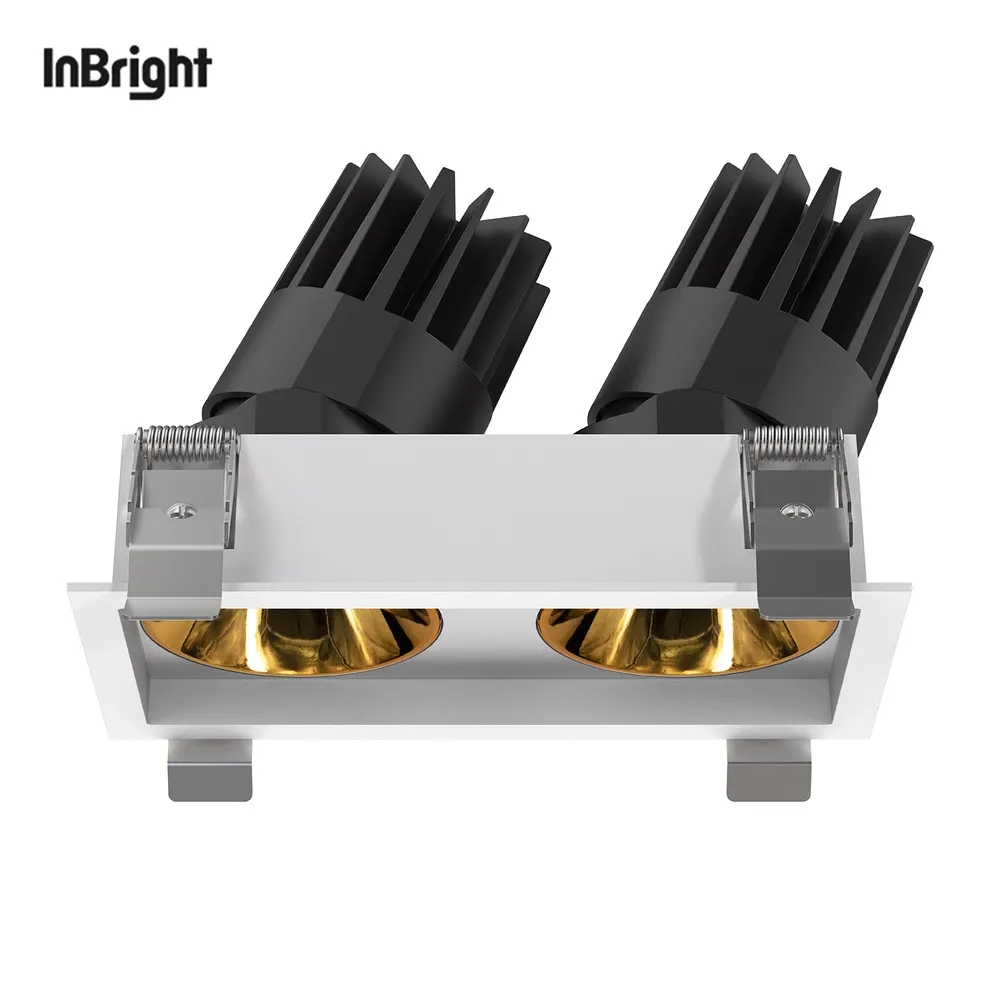 Adjustable Dimmable Recessed Square LED Grille Spotlight 8-25W IP65