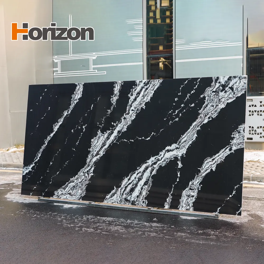 Gray Polished Engineered Quartz Slab 3200x1600mm