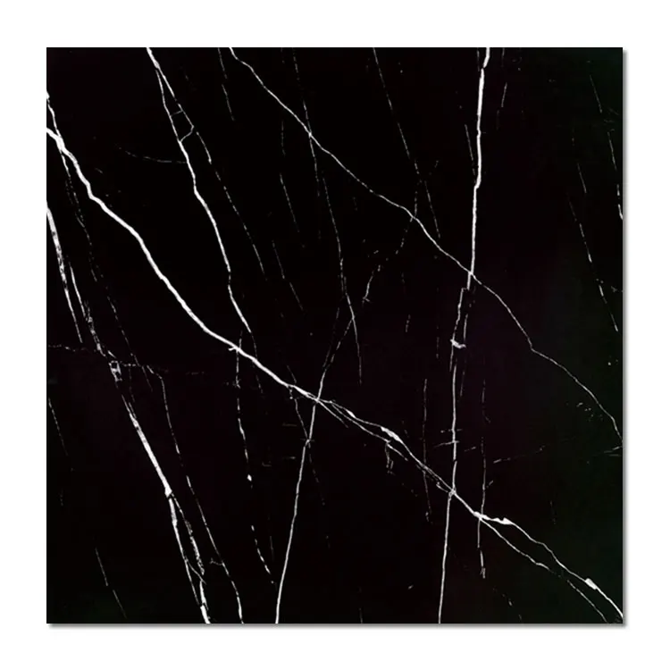 Stone-Look Black Polished Porcelain Floor Tile 600x600mm/800x800mm