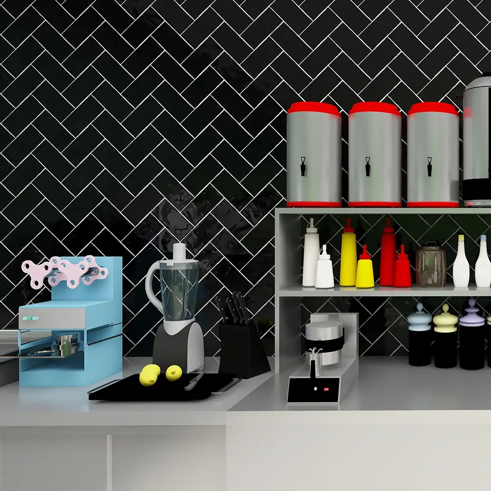 Polished Ceramic Wall And Floor Tile 75x150mm