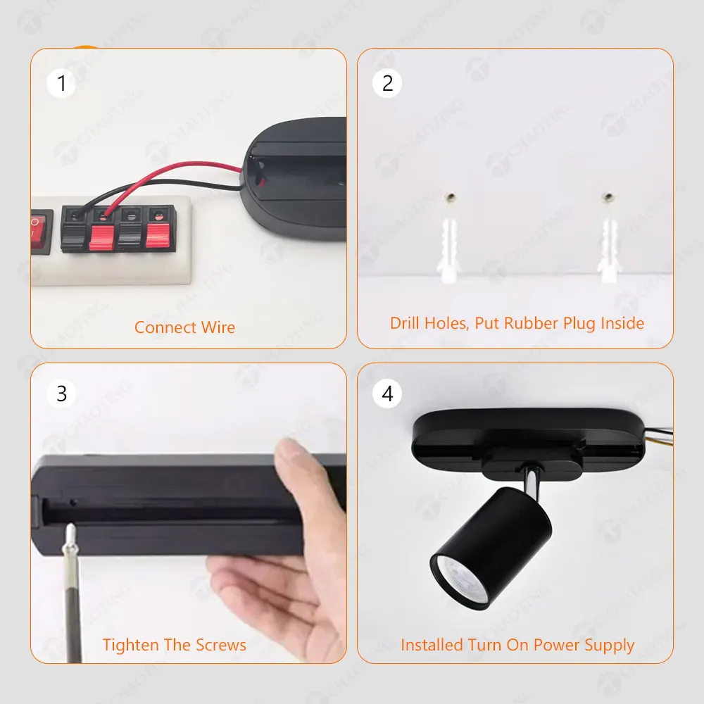 Aluminum Track Adapter Box Black/White for 2/3/4-Wire Track