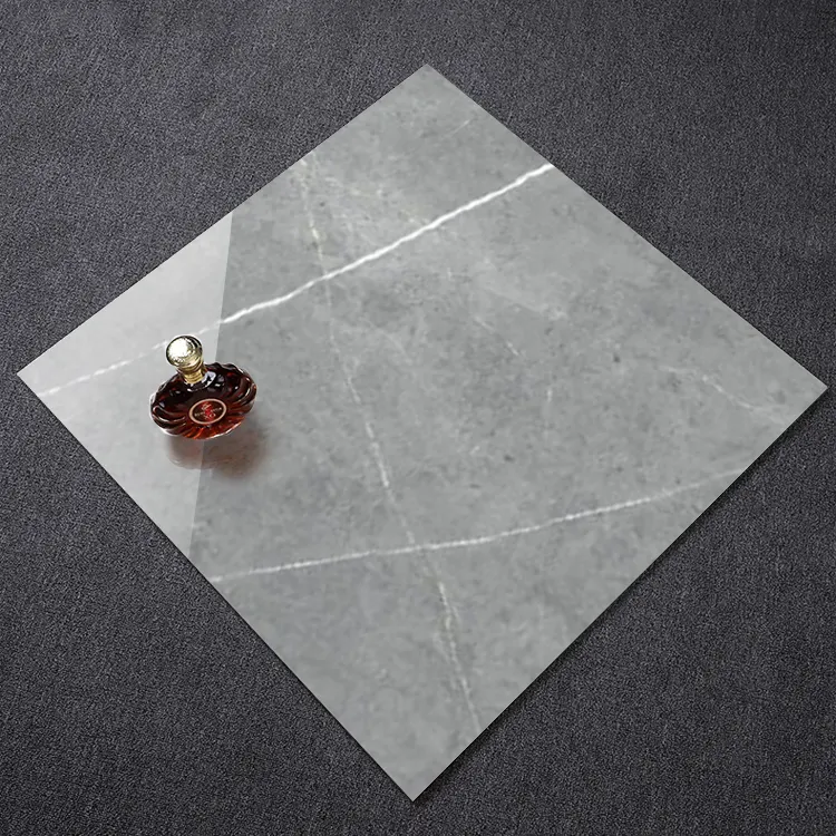 Stone-Look Gray Polished Porcelain Wall And Floor Tile 600x600mm