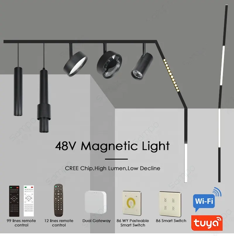 Dimmable Aluminum Magnetic LED Track Spotlight 6-40W 48V/0-48V