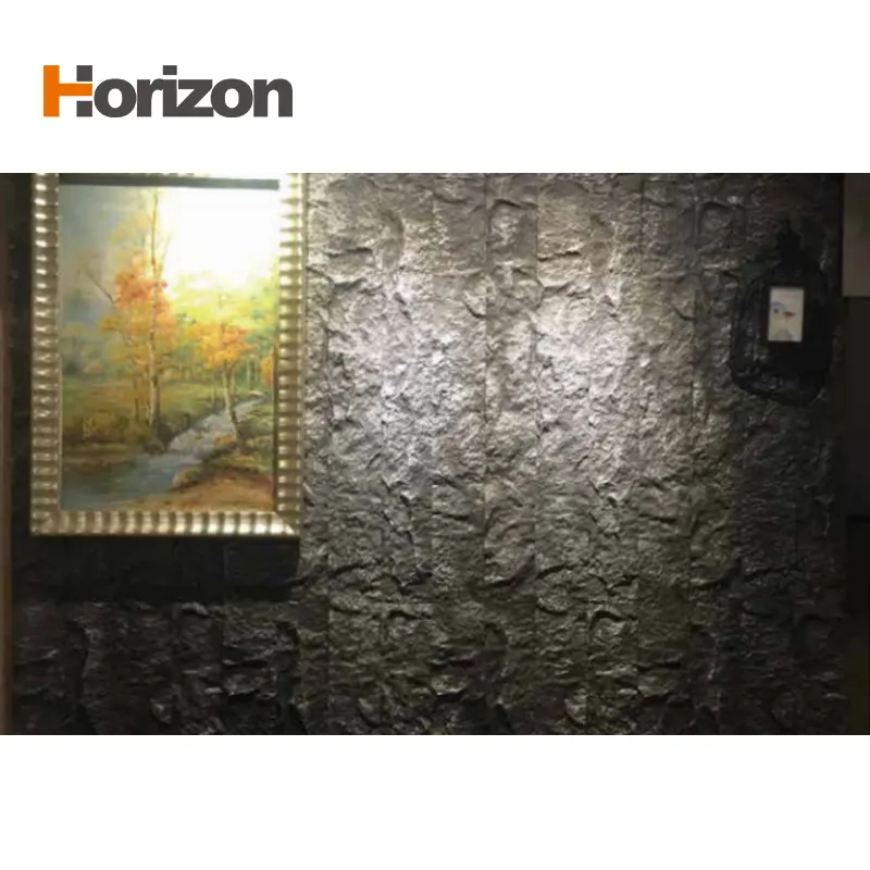 3D-Textured PU Stone-Look Wall Panel 1200x600mm