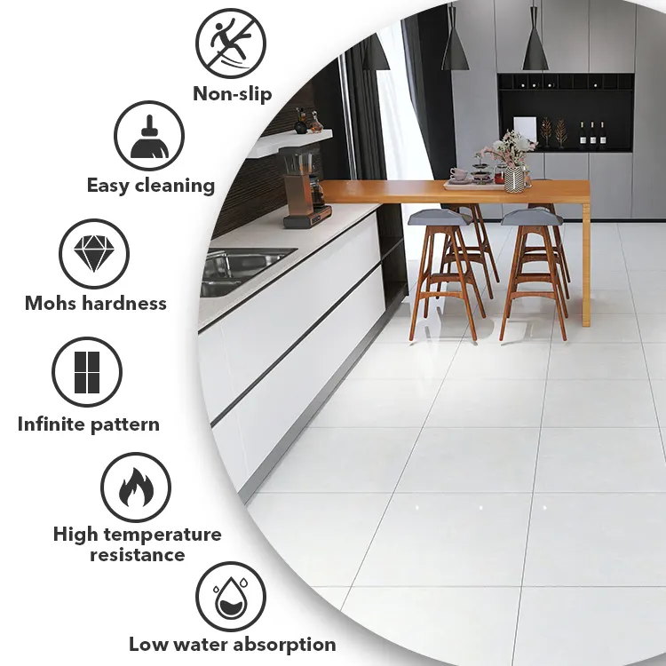 Non-Slip Stone-Look Glazed Porcelain Wall And Floor Tile 600x600mm