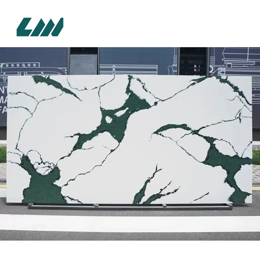 Marble-Look Engineered Quartz Slab 3200x1600mm