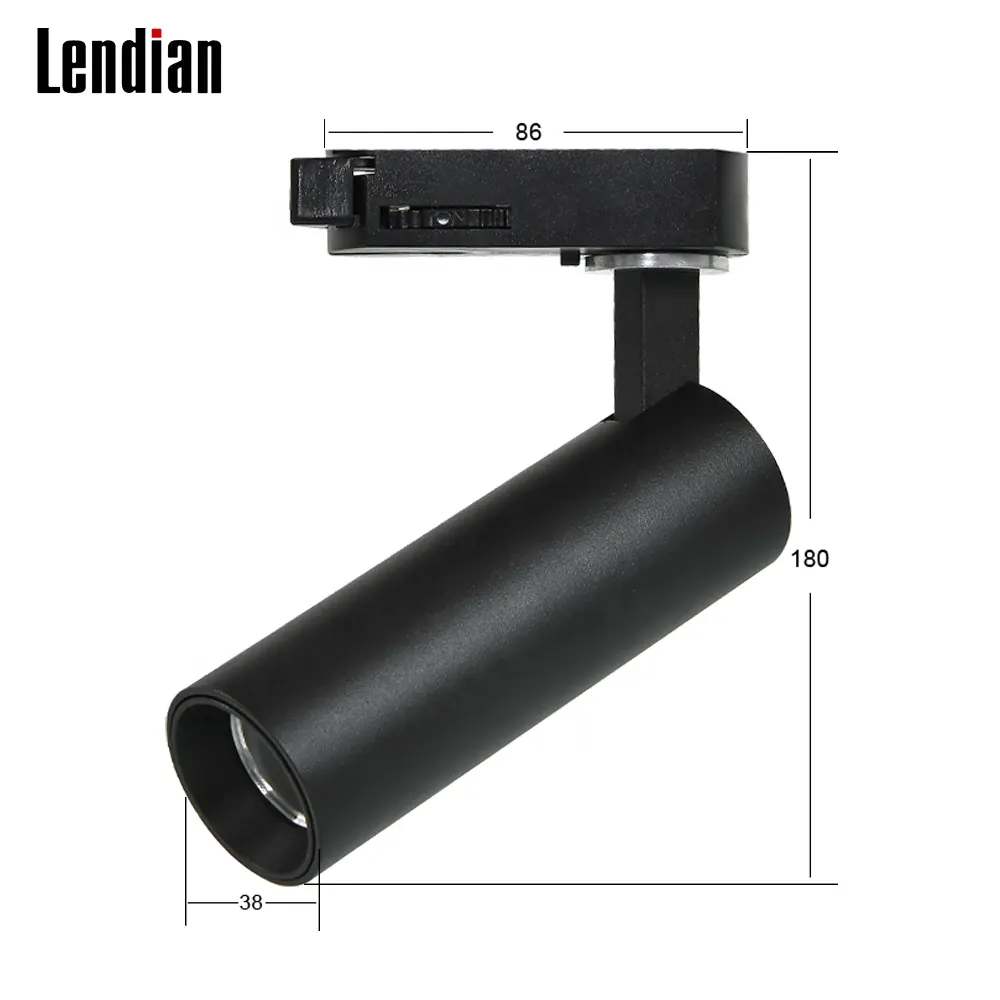 Adjustable Zoomable Aluminum COB LED Track Spotlight Black/White 25-35W