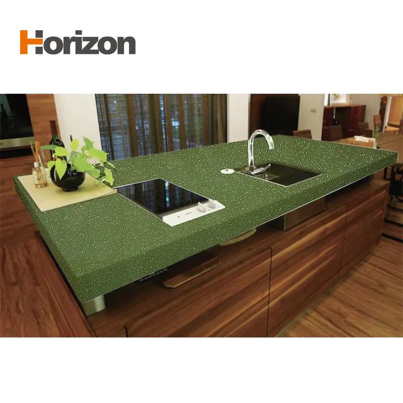 Green Engineered Quartz Slab 3200x1600mm
